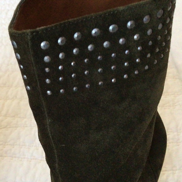 Enzo Angiolini Womens Green Suede High Heels Boots, 7.5 - Picture 3 of 10